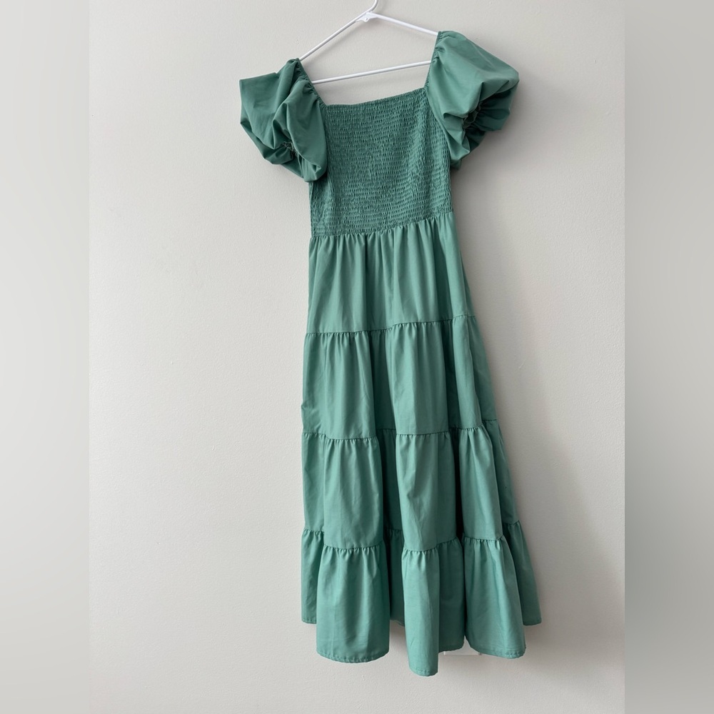 Summer long solid dress color green tube dress Size M - Picture 3 of 10